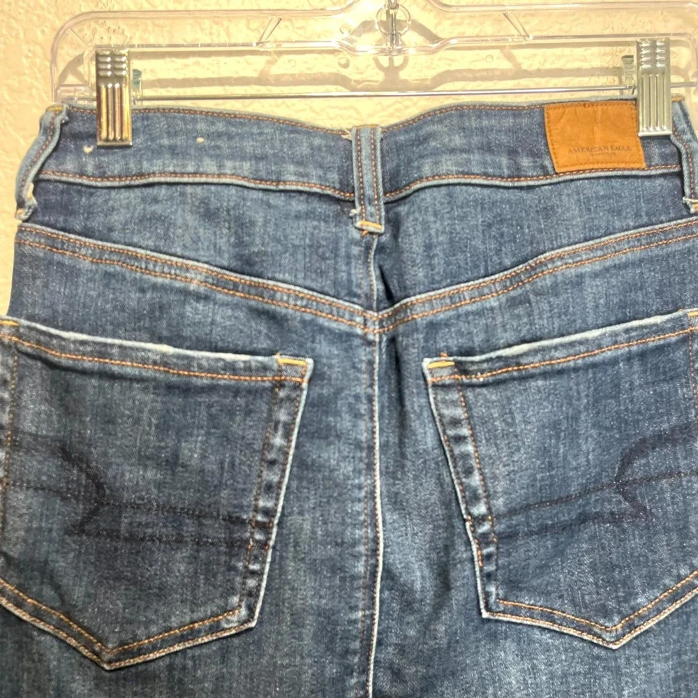 American Eagle Outfitters Mini Skirt‎ Womens 2 Blue Denim High Rise Side Zip